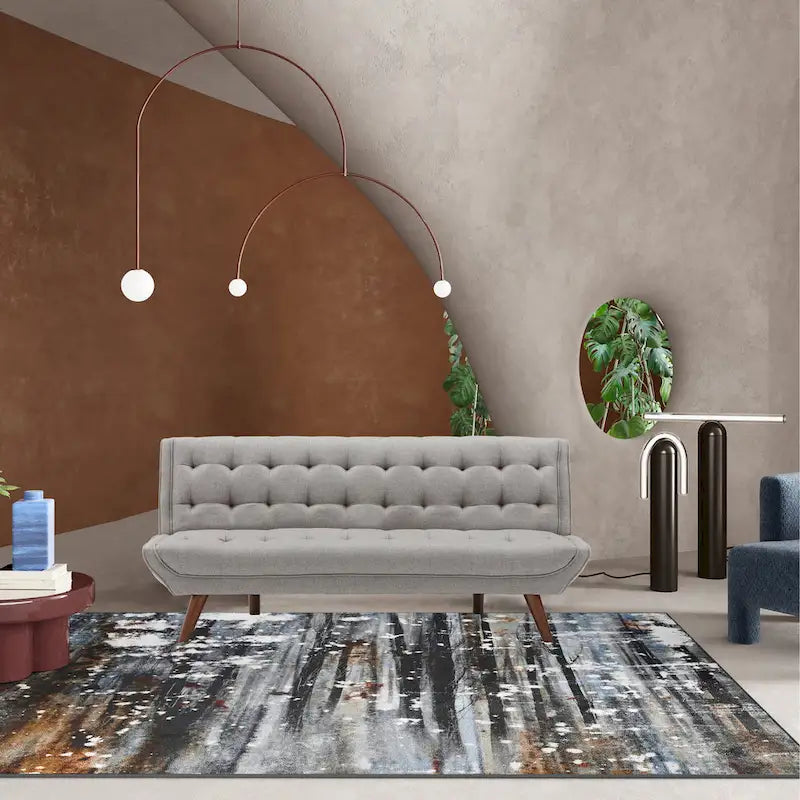 Modern Armless Fabric Grey Sofa Bed Adjustable Folding Sofa - 32.09*71.06*22.05 inches