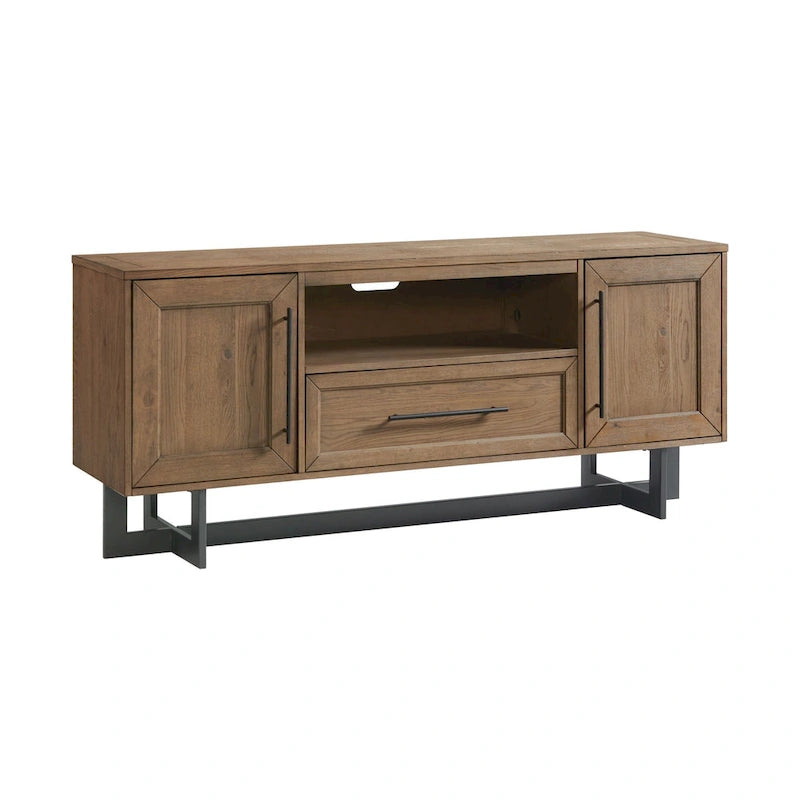 Eden 70 Wide Media Console with Open Center Drawer, Rustic Dune