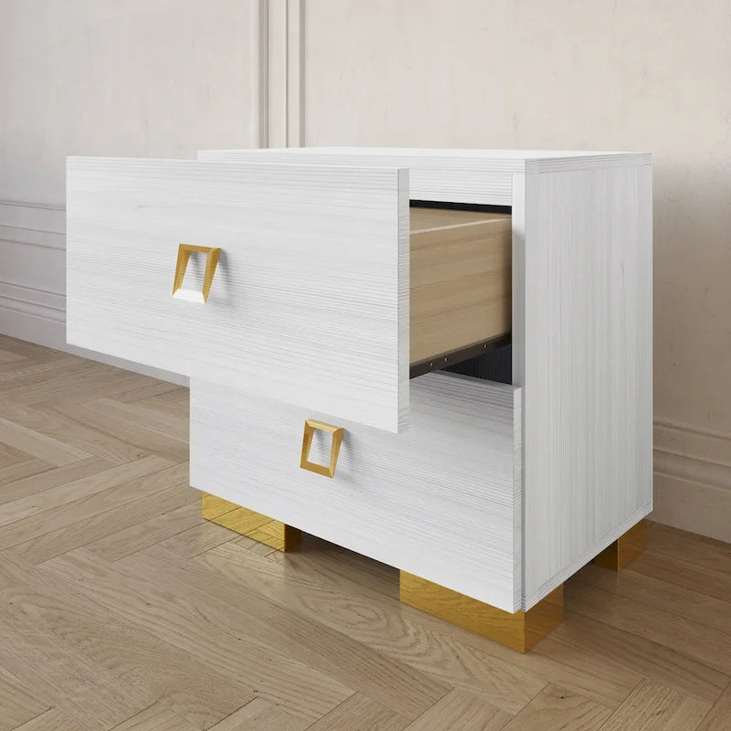 CraftPorch Modern Luxurious 2-Drawers Nightstand