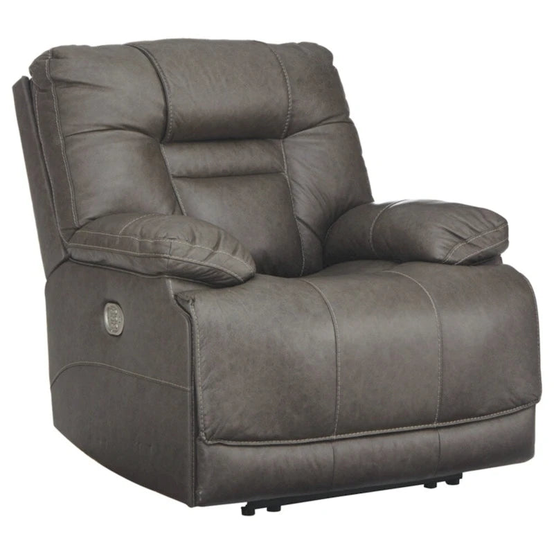 Wurstrow Contemporary Power Recliner Adjustable Headrest Smoke