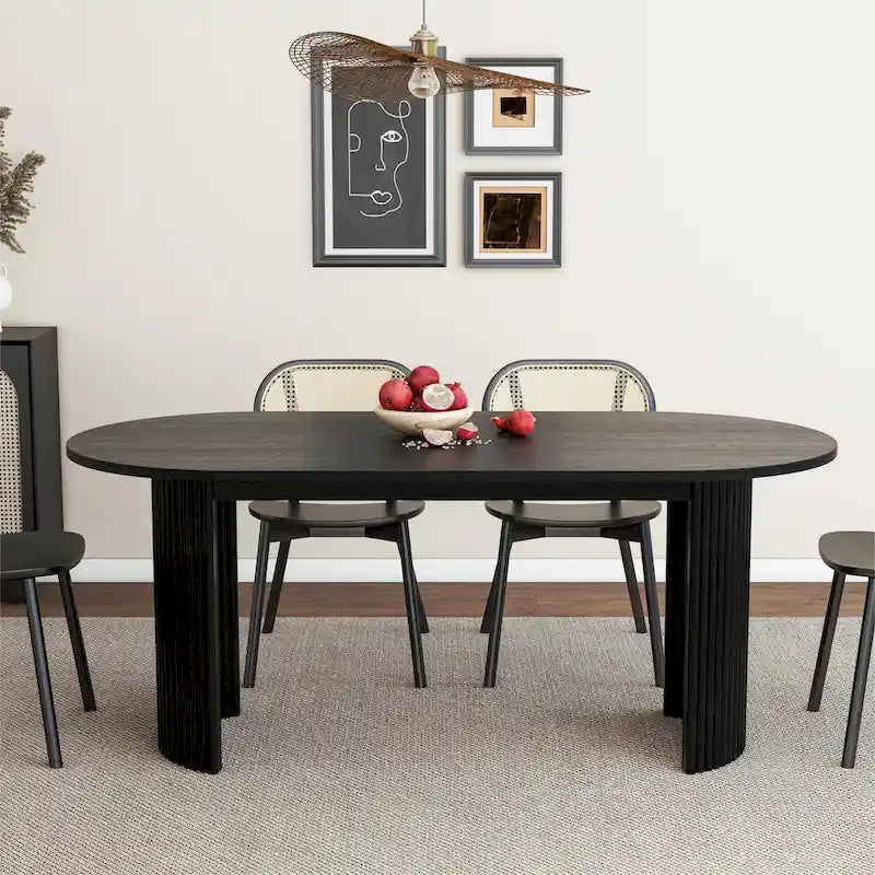 Solid Wood Oval Dining Table