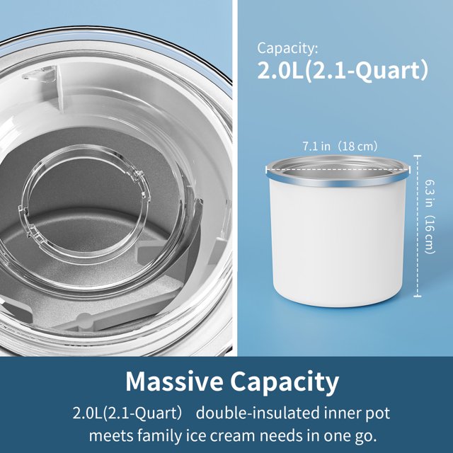 2.1 Qt Ice Cream Maker, LED Screen and Timer