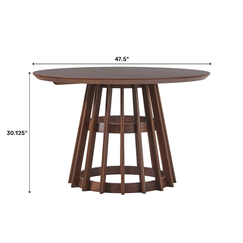 Middlebrook Designs 48 inch Round Slatted Wood Dining Table