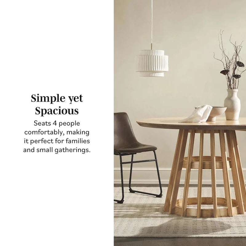 Middlebrook Designs 48 inch Round Slatted Wood Dining Table