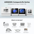 Countertop Dishwasher with Salt Chamber, 5L Built-in Water Tank, TDQR09