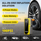 4500A Car Jump Starter with 190PSI Air Compressor, 88Wh Lithium Battery