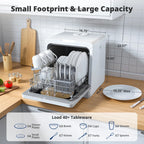 Countertop Dishwasher with Salt Chamber, 5L Built-in Water Tank, TDQR09