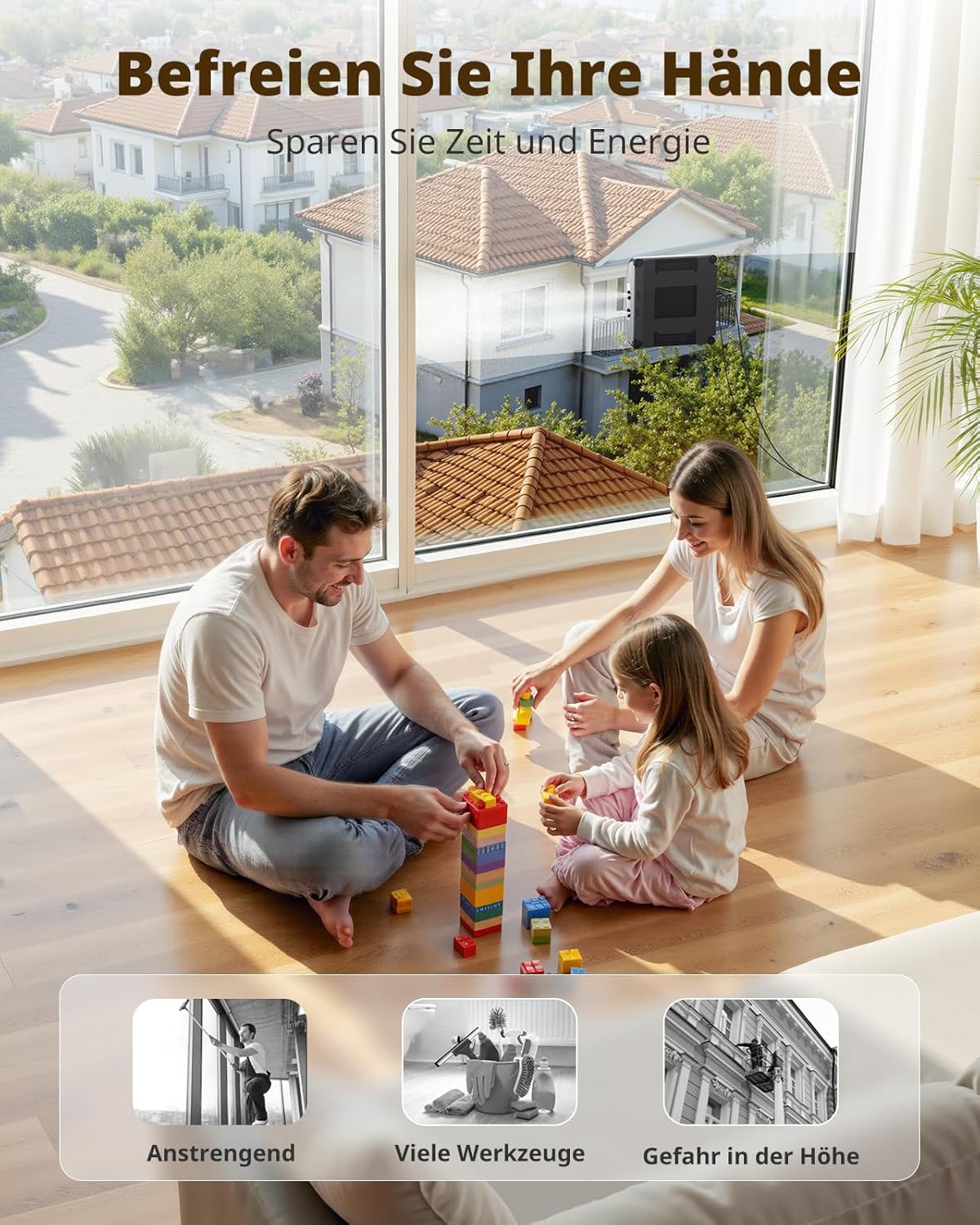 Window Cleaning Robot 3500Pa, Automatic Path Planning, Location Memory, Edge Detection Technology