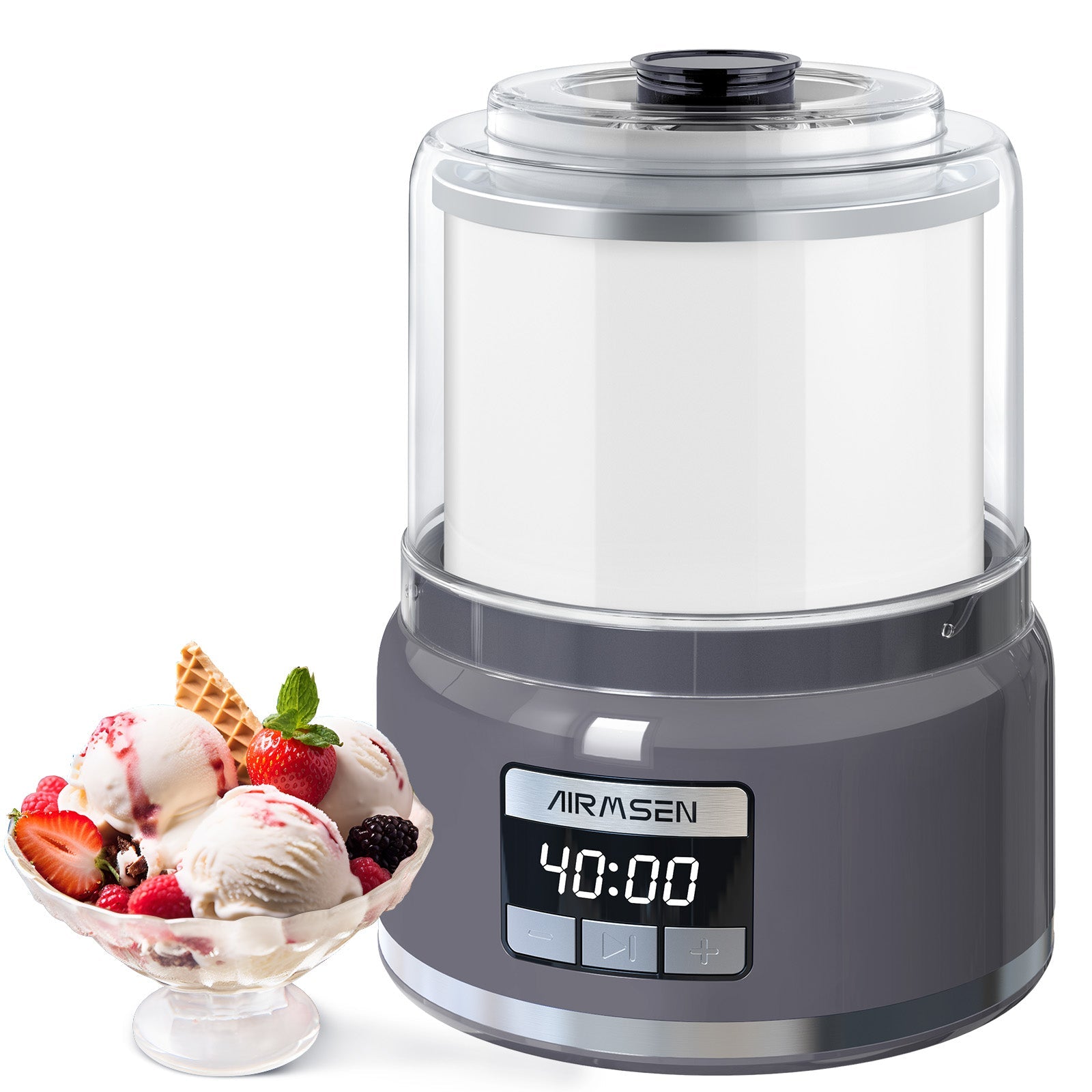 2.1 Qt Ice Cream Maker, LED Screen and Timer