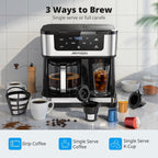 12-Cup Drip Coffee Maker with K Cup Combo, Programmable Coffee Machine, Single Serve or Coffee Pot