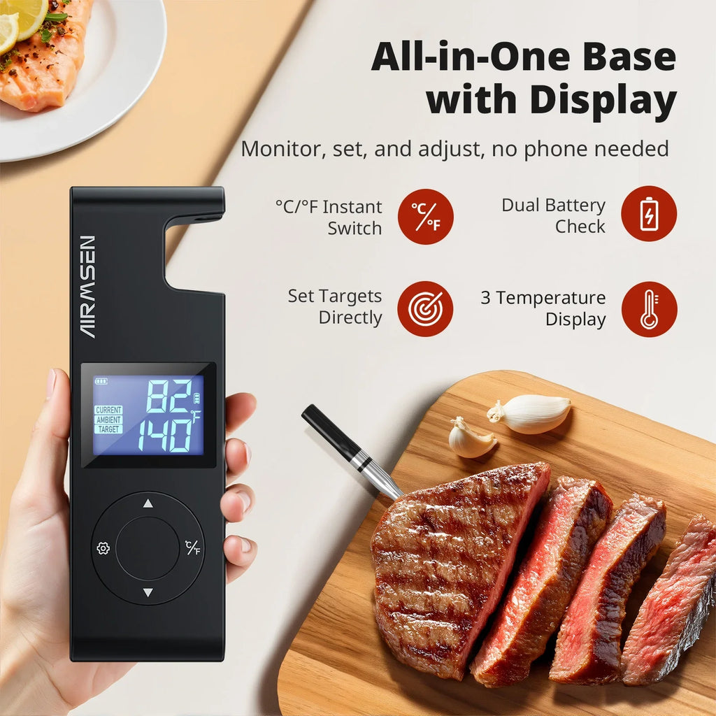 600FT Wireless Meat Thermometer with Standalone Display, Bluetooth 5.4