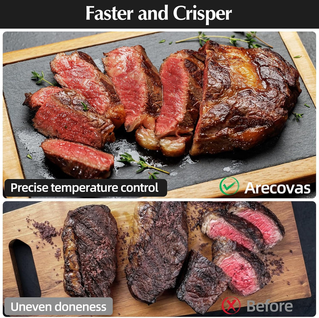 4-in-1 Portable Glass Air Fryer, 140–400°F Precise Heat, Max Crisp Technology