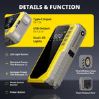 4500A Car Jump Starter with 190PSI Air Compressor, 88Wh Lithium Battery