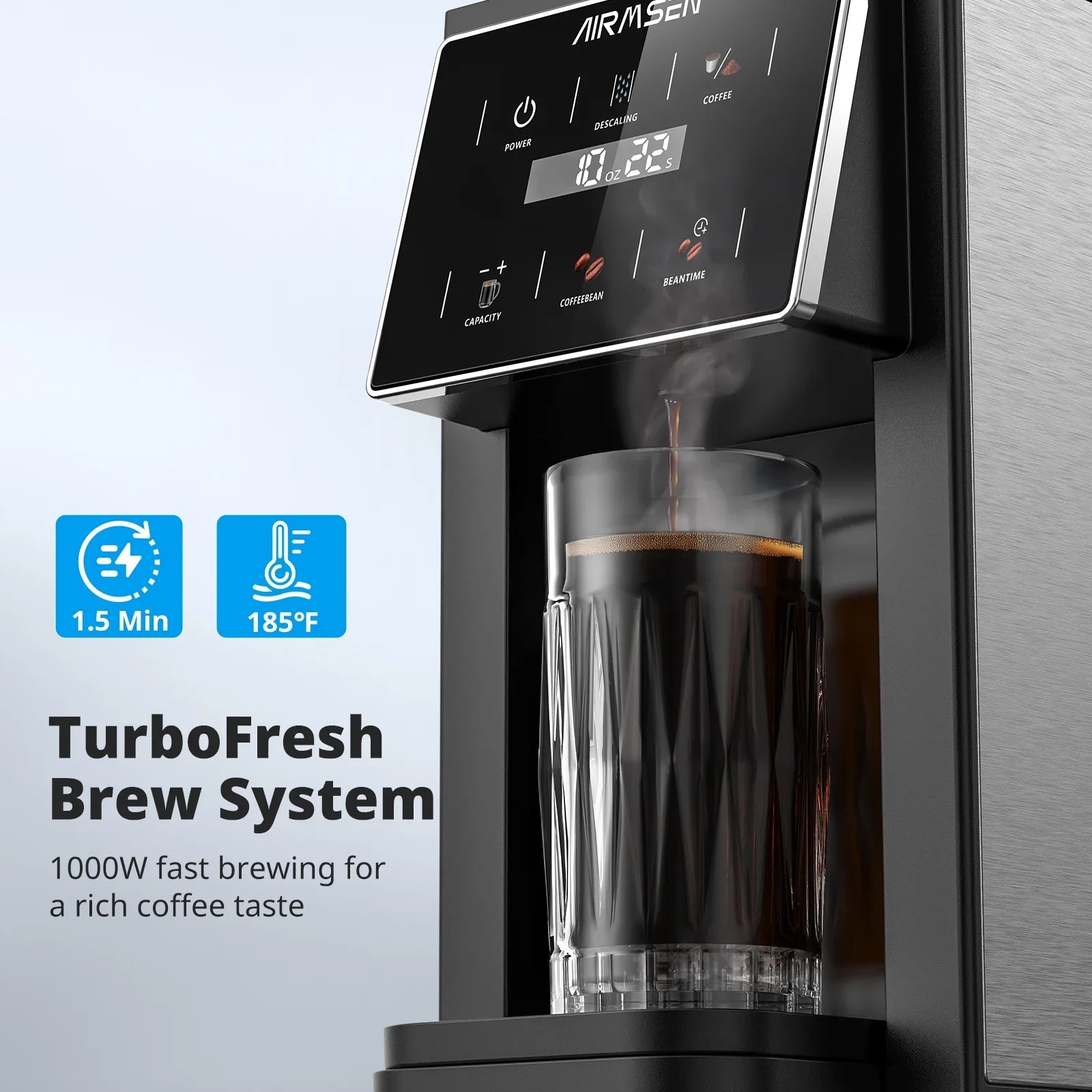 Cafetière à dosettes avec broyeur intégré - Broyeur pour dosettes K-Cup, café moulu et thés 