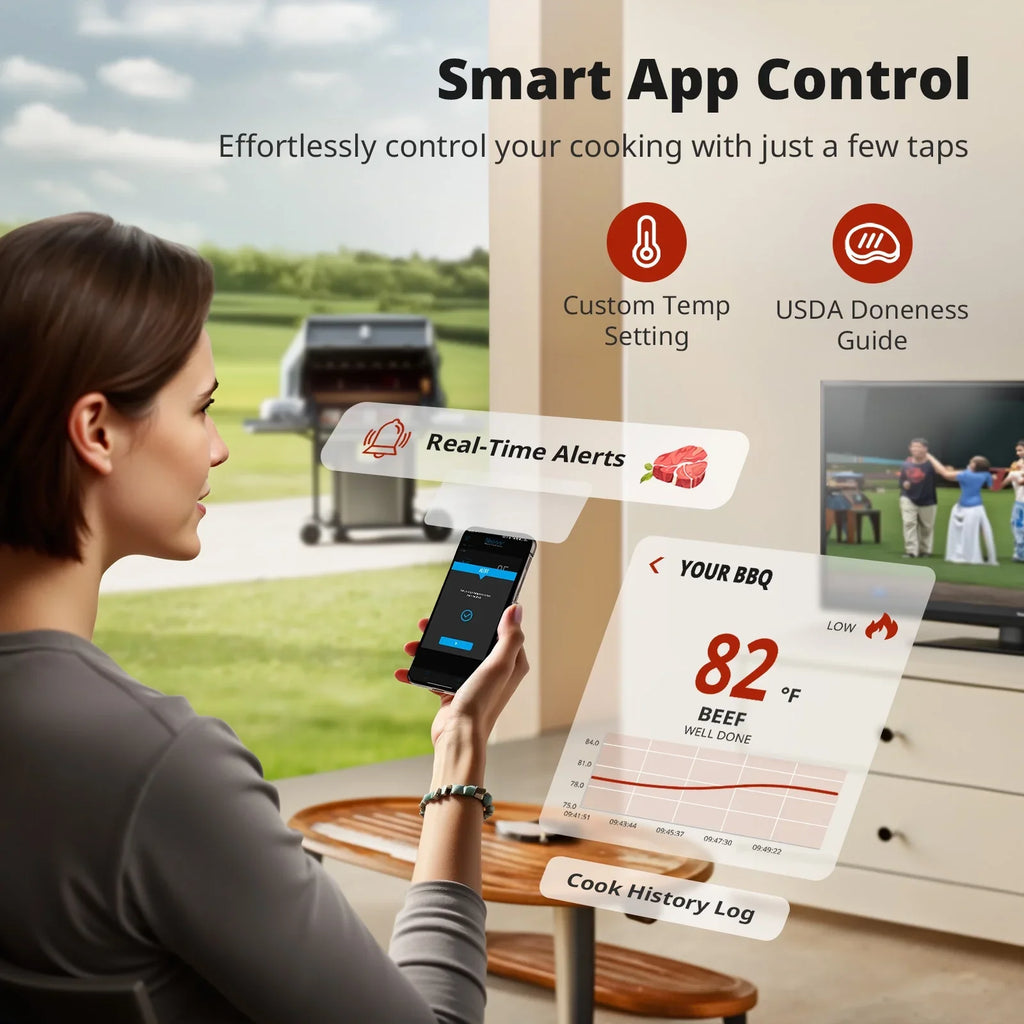 600FT Wireless Meat Thermometer with Standalone Display, Bluetooth 5.4