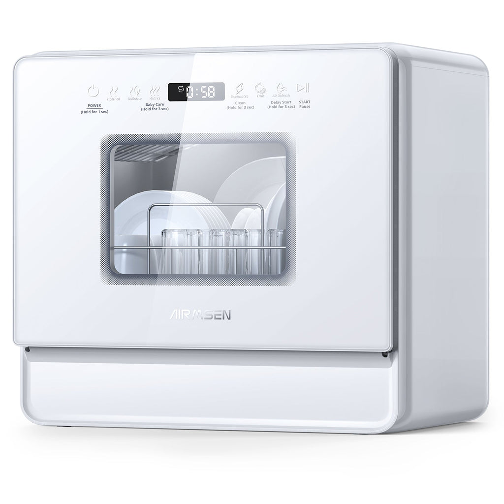 Ultra Narrow Countertop Dishwasher with Built-in Water Tank, 5 Place Settings