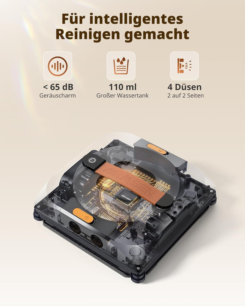 Window Cleaning Robot 3500Pa, Automatic Path Planning, Location Memory, Edge Detection Technology