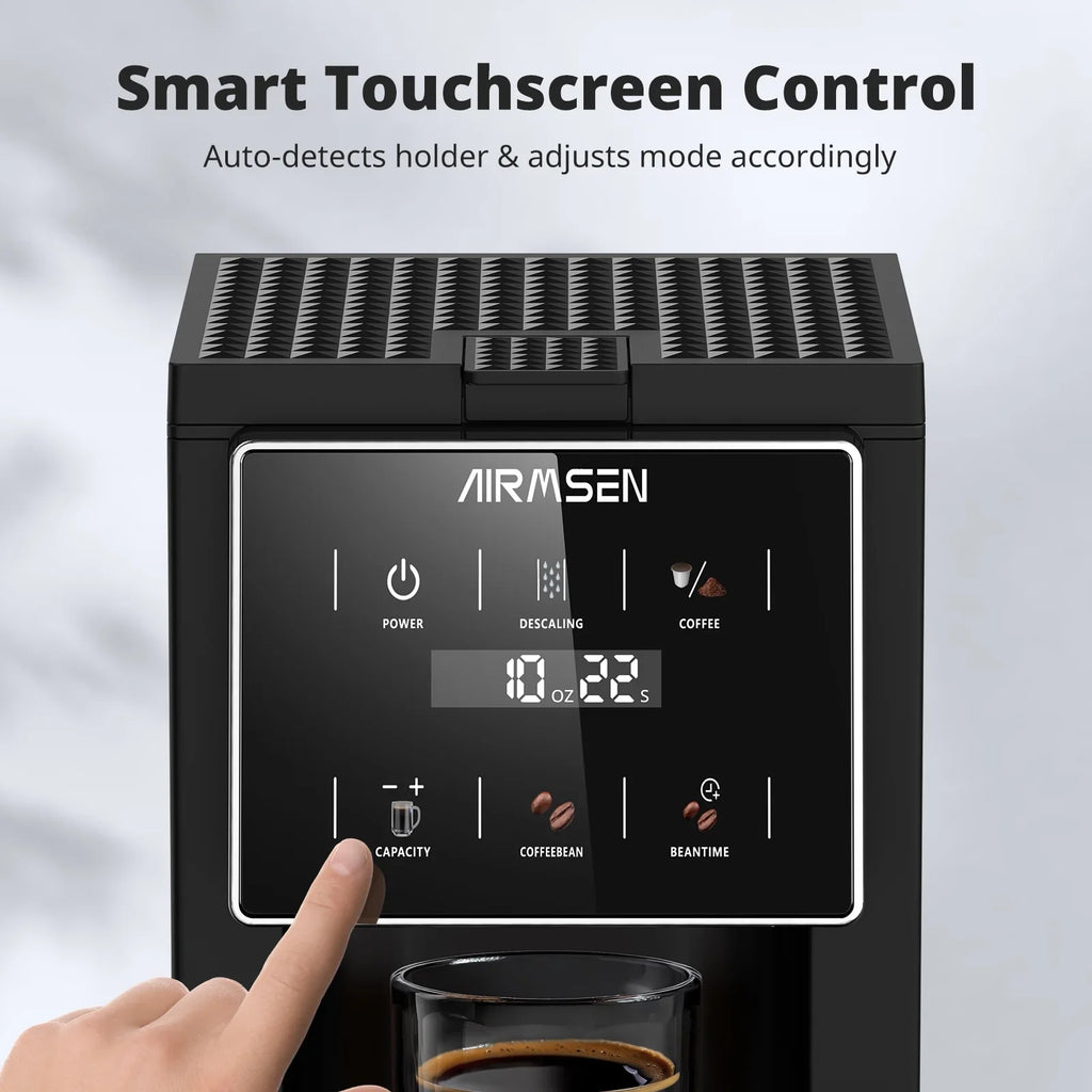 Single Serve Coffee Maker with Grinder - Grinder for K Pods, Ground Coffee, Teas