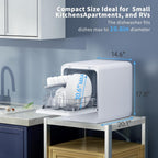 Portable Countertop Dishwasher with Built-in Water Tank, 3 Place Settings