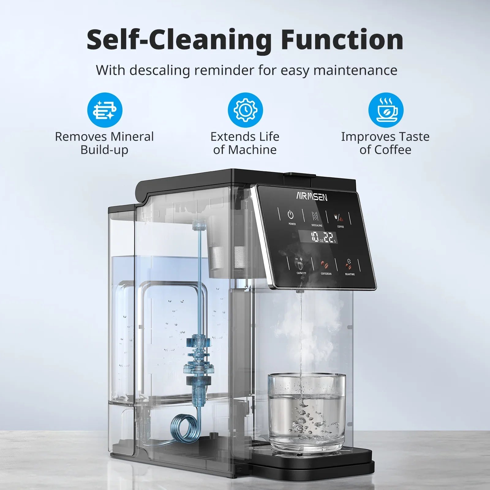 Single Serve Coffee Maker with Grinder - Grinder for K Pods, Ground Coffee, Teas