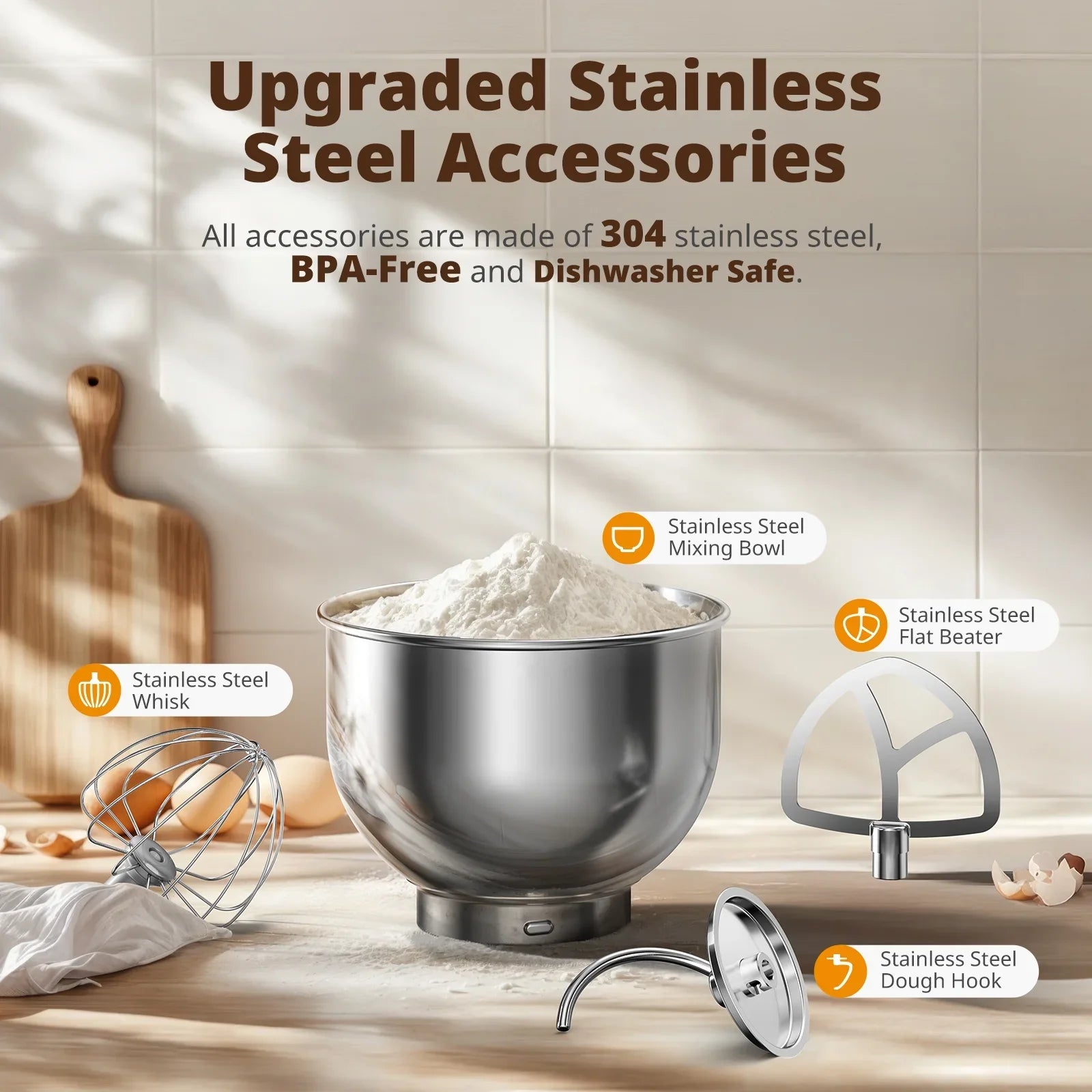 Stand Mixer with Timer, 11-Speed Electric Mixer for Kitchen, 5.5 QT Cake Mixer