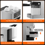 Espresso Machine with Color Touchscreen, 20 Bar Cappuccino Latte Machines with Automatic Milk Frother