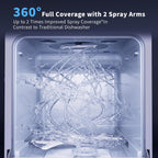 Portable Countertop Dishwasher with Built-in Water Tank, 3 Place Settings