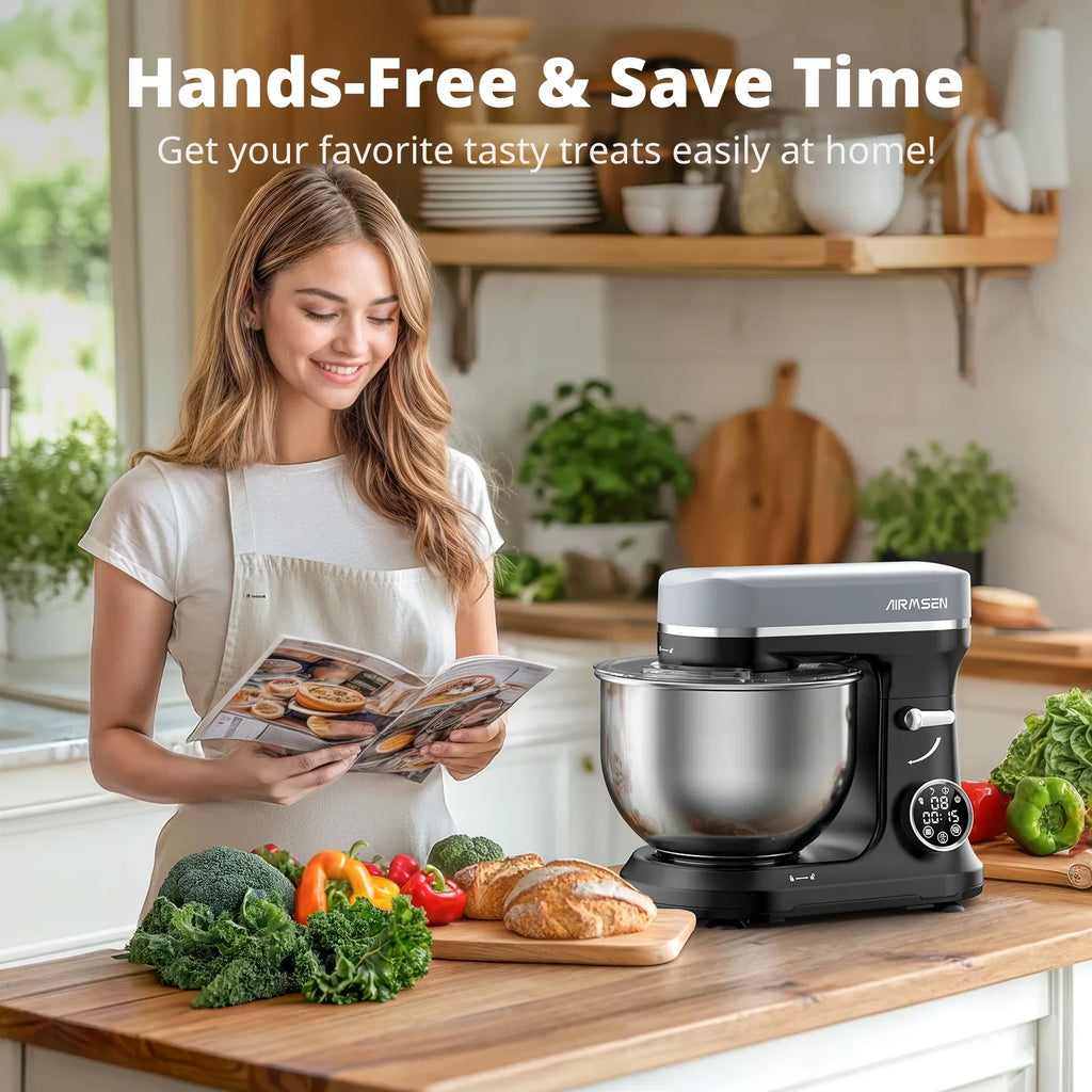 Stand Mixer with Timer, 11-Speed Electric Mixer for Kitchen, 5.5 QT Cake Mixer