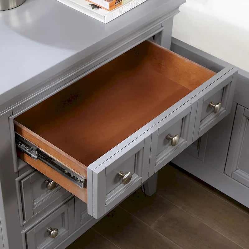 Saer Transitional Grey Wood 3-Drawer Nightstand by Furniture of America