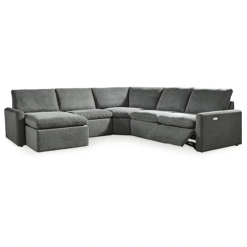 Signature Design by Ashley Hartsdale Gray 5-Piece Power Reclining Sectional with Chaise