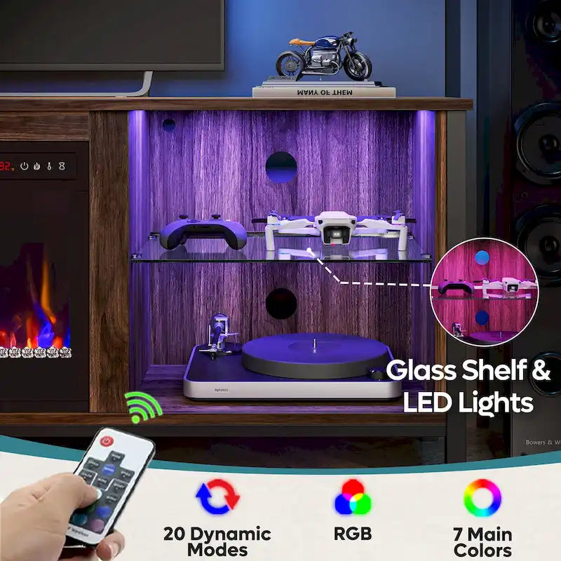 TV Stands with Fireplace for 75 inch TVs Gaming Entertainment Center TV Console - 71 inches