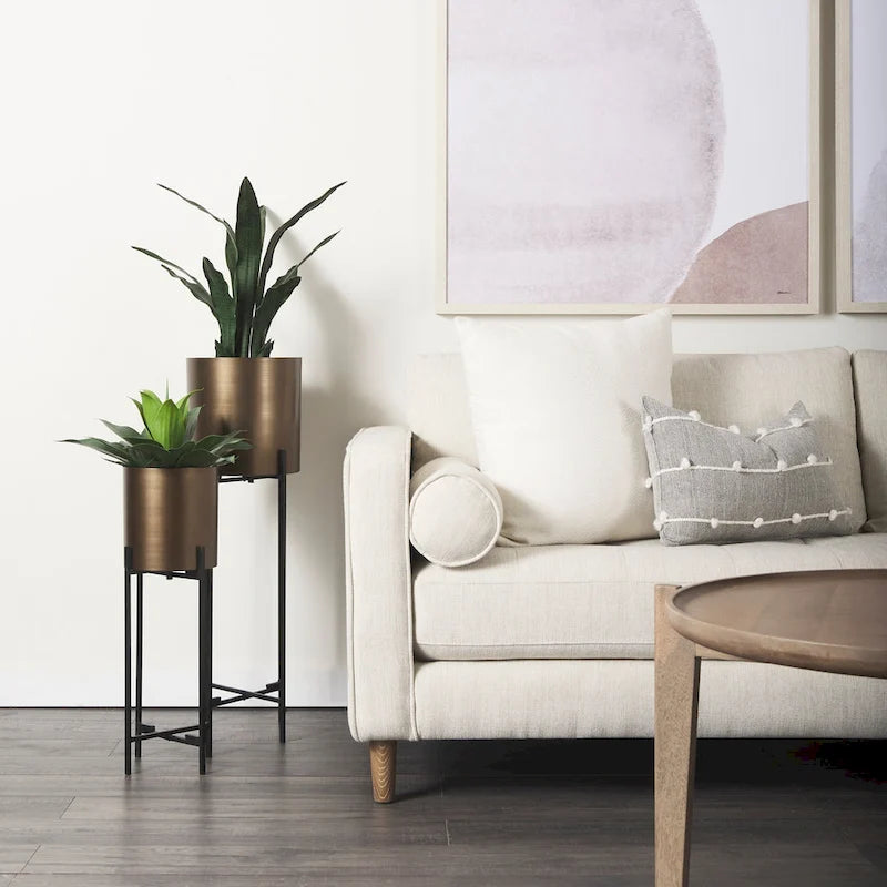 Loretta Cream Fabric w/ Solid Wood Frame and Bolster Cushions - 87.9W x 36.2D x 33.8H