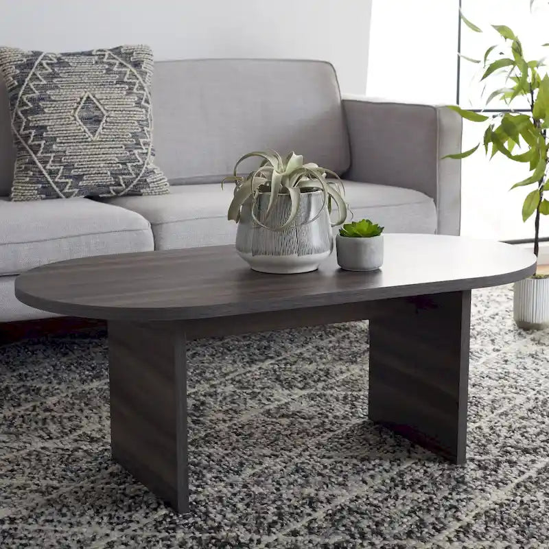 SAFAVIEH Gulzada Modern Oval Coffee Table - 47 In. W x 24 In. D x 18 In. H - 47Wx24Dx18H