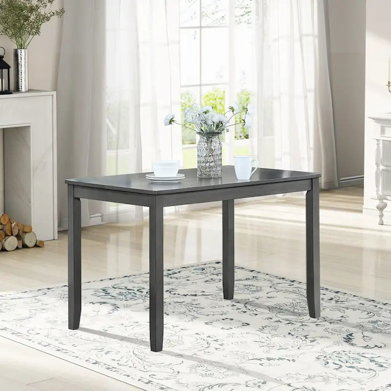 Classic Rectangular Counter Height Wooden Dining Table for Small Space - Gray
