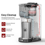 Single Serve Coffee Maker with Grinder - Beans & Ground Include Travel Mug