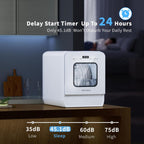 Portable Countertop Dishwasher with Built-in Water Tank, 3 Place Settings