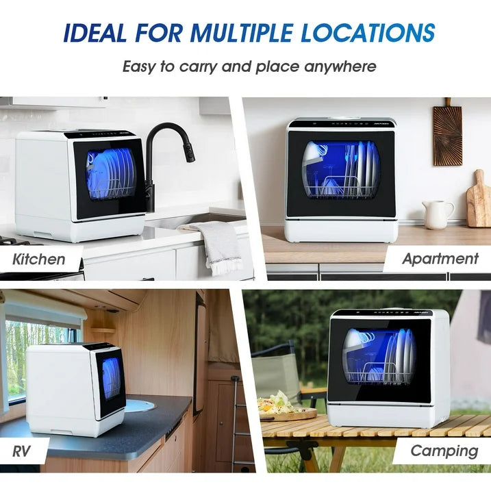 Portable Countertop Dishwasher with 5L Built-in Water Tank