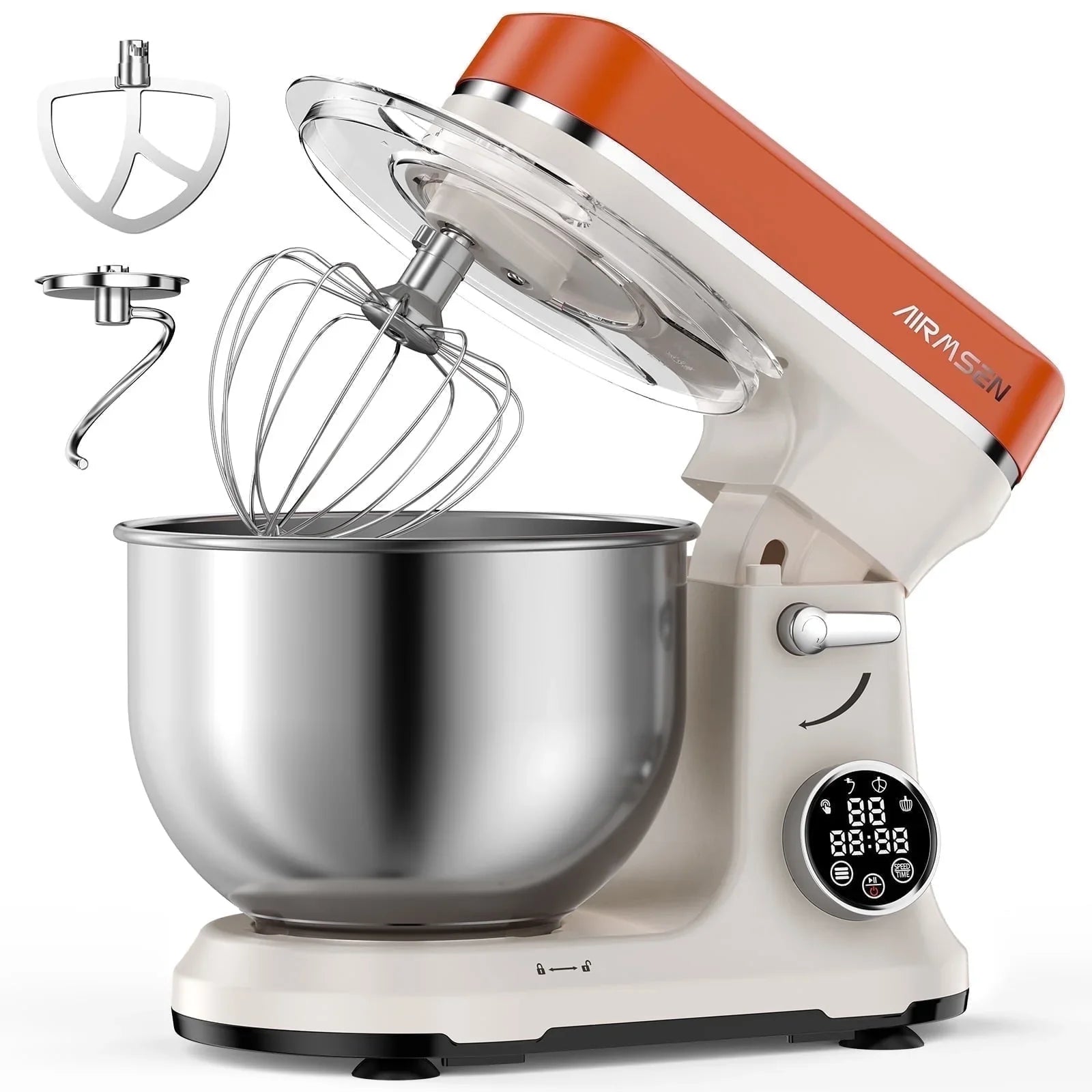 Stand Mixer with Timer, 11-Speed Electric Mixer for Kitchen, 5.5 QT Cake Mixer