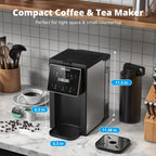 Single Serve Coffee Maker with Grinder - Grinder for K Pods, Ground Coffee, Teas
