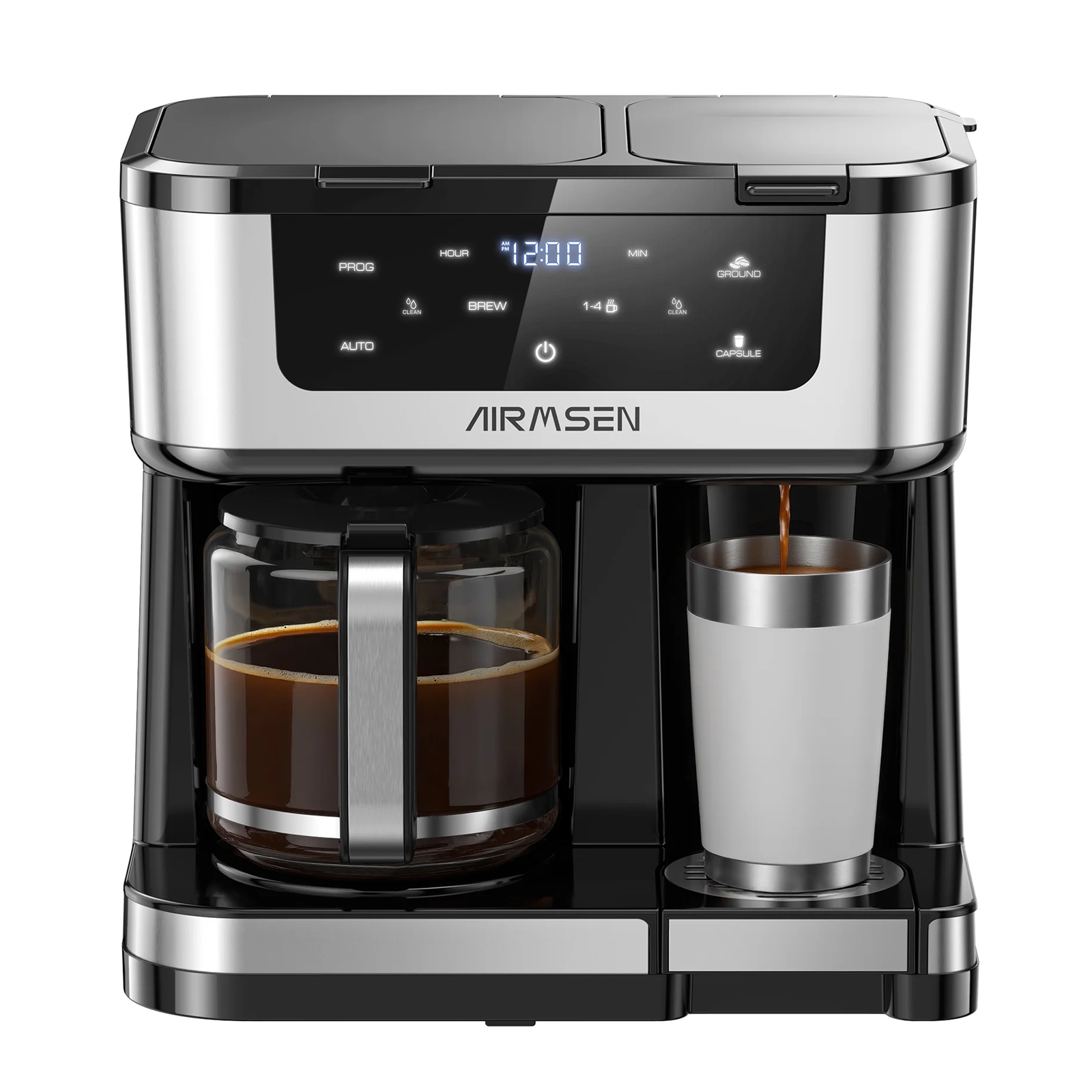 12-Cup Drip Coffee Maker with K Cup Combo, Programmable Coffee Machine, Single Serve or Coffee Pot