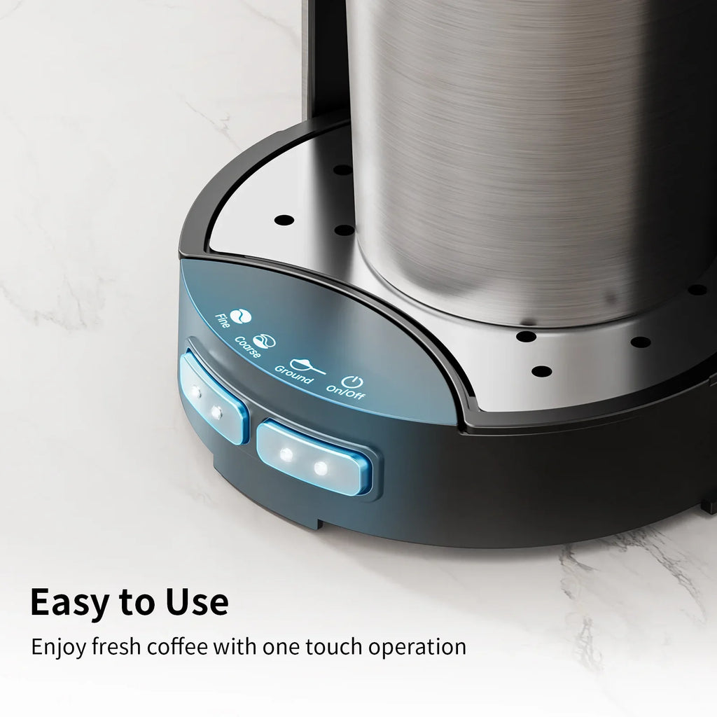 Single Serve Coffee Maker with Grinder - Beans & Ground Include Travel Mug