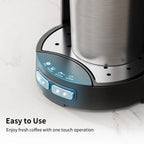 Single Serve Coffee Maker with Grinder - Beans & Ground Include Travel Mug