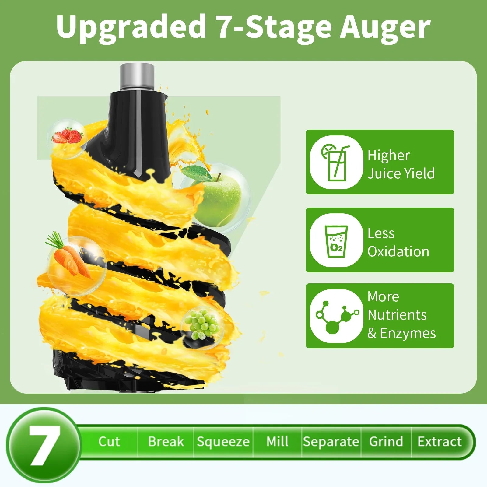 Cold Press Juicer Machine with Big Wide 82mm Chute, BPA-Free