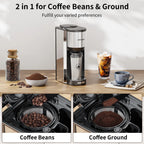 Single Serve Coffee Maker with Grinder - Beans & Ground Include Travel Mug
