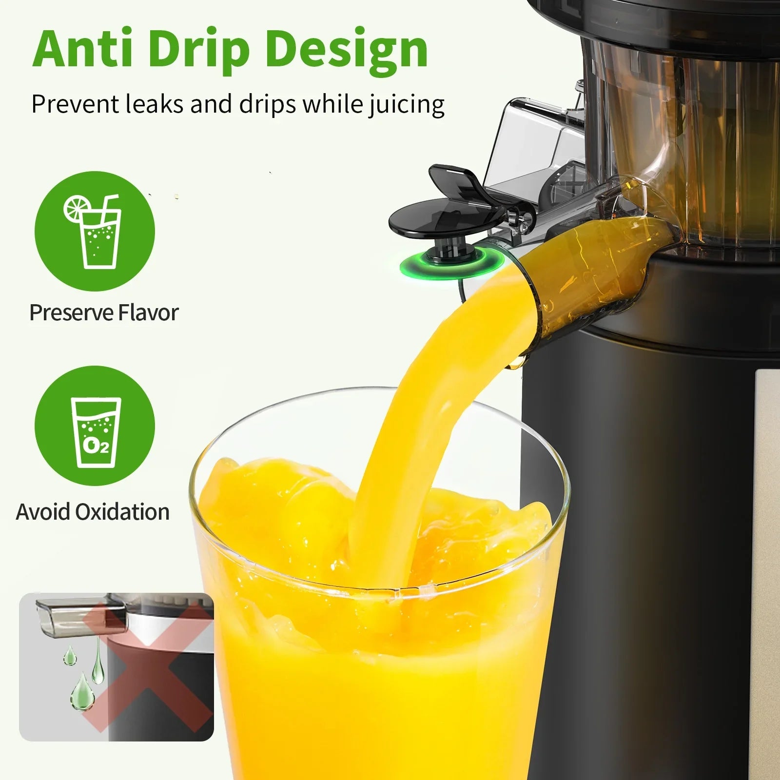 Cold Press Juicer Machine with Big Wide 82mm Chute, BPA-Free